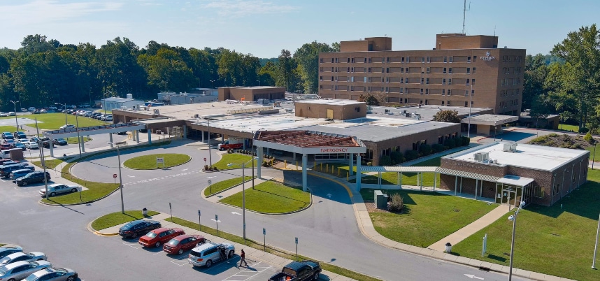 Exterior photo of ECU Health North Hospital.