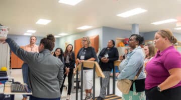 Teachers from across eastern North Carolina visit the ECU Health Medical Center rehabilitation unit.