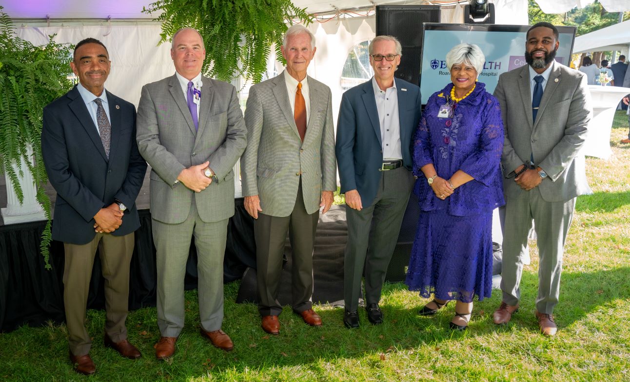 ECU Health and community leaders gather for a photo at ECU Health Roanoke-Chowan's 75th Anniversary celebration.