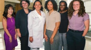 Members of the East Carolina Injury Prevention Program team pose for a photo at ECU Health Medical Center.