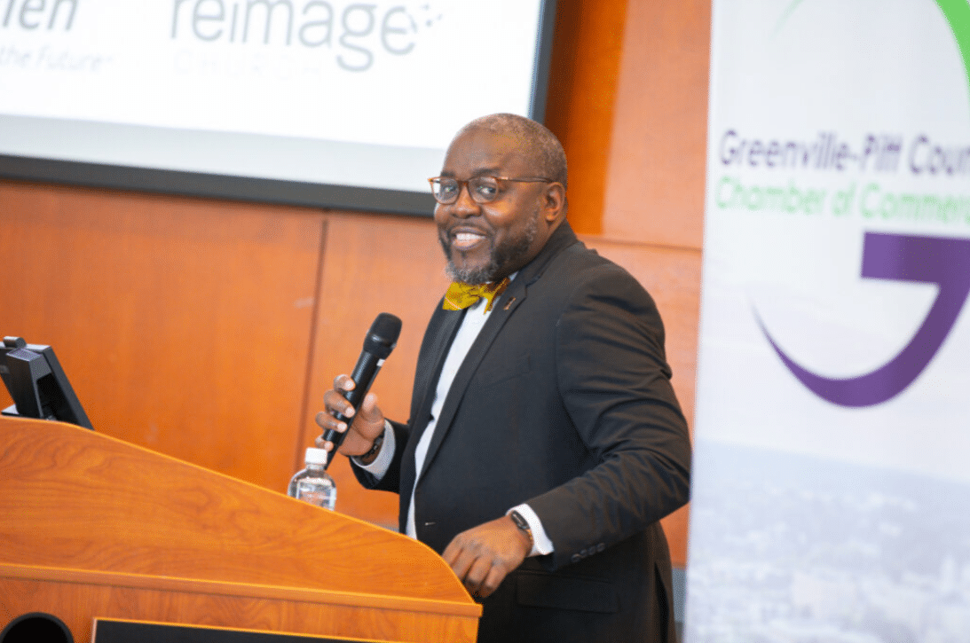 Chad Tucker, director of Volunteer Services at ECU Health Medical Center, serves as co-chair of the Community Unity Planning Committee and introduced the keynote speaker.