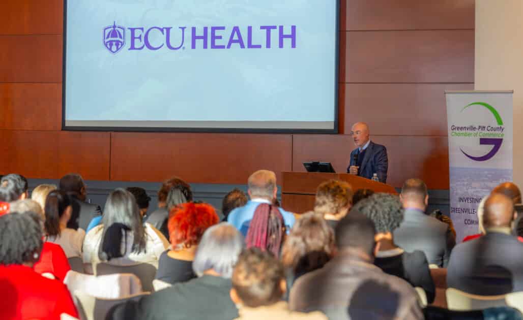 ECU Health COO Brian Floyd speaks during the 28th annual Community Unity Breakfast in Greenville