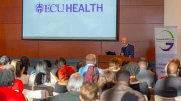 ECU Health COO Brian Floyd speaks during the 28th annual Community Unity Breakfast in Greenville