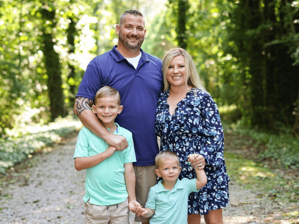 The Martin family poses for a photo